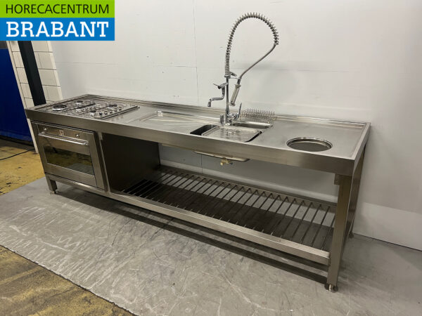 Stainless steel Sink Table double sinks Premium-line Welded model 200 cm Catering (kopie) - Image 3