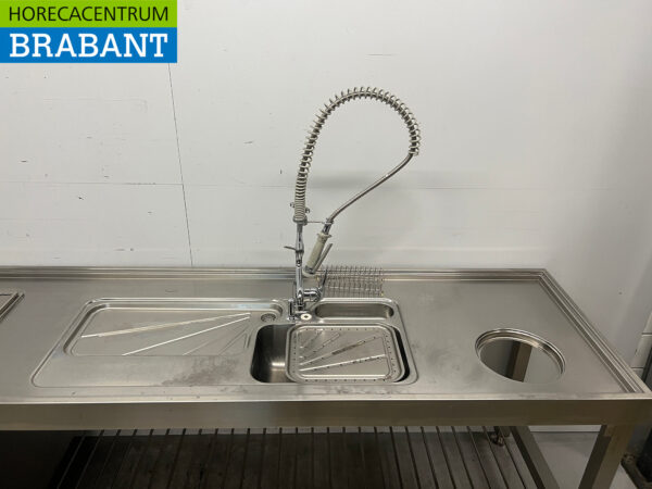 Stainless steel Sink Table double sinks Premium-line Welded model 200 cm Catering (kopie) - Image 4