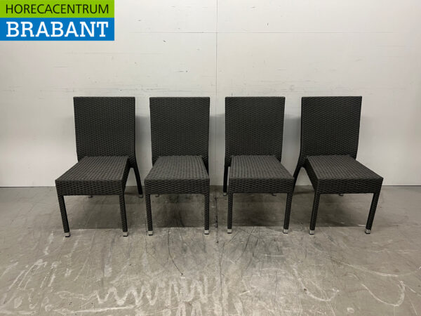 Bolero polyrotan chairs with armrest anthracite (4 pieces) Catering (kopie)