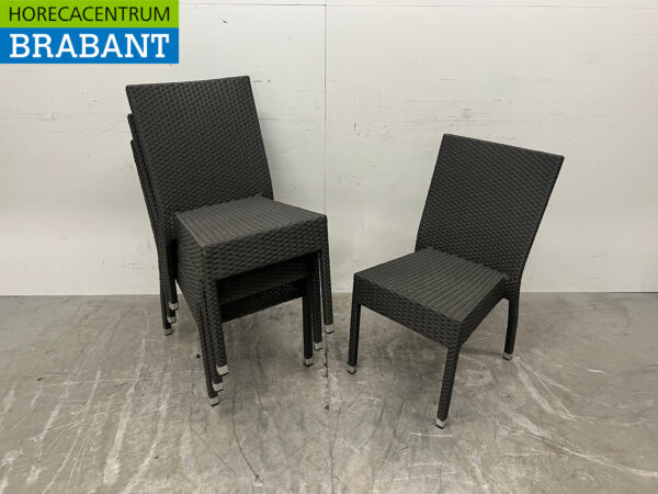 Bolero polyrotan chairs with armrest anthracite (4 pieces) Catering (kopie) - Image 5