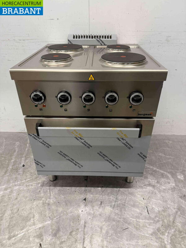 Stainless steel MBM 4 burner electric stove stove with oven 70 cm 400V Horeca