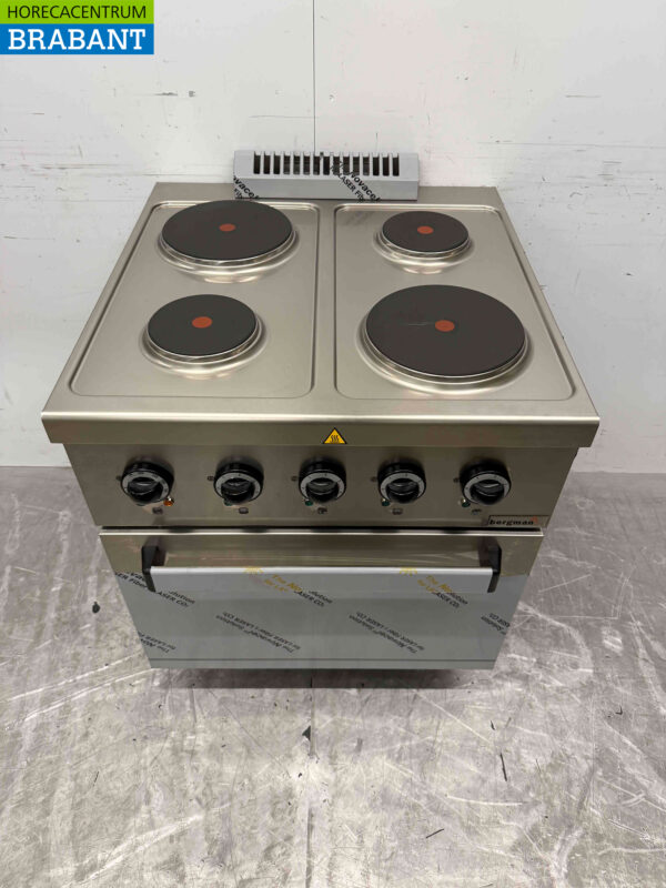 Stainless steel MBM 4 burner electric stove stove with oven 70 cm 400V Horeca - Image 2