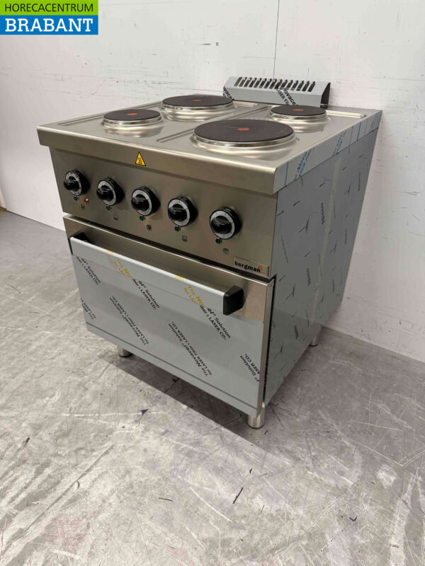 Stainless steel MBM 4 burner electric stove stove with oven 70 cm 400V Horeca - Image 3