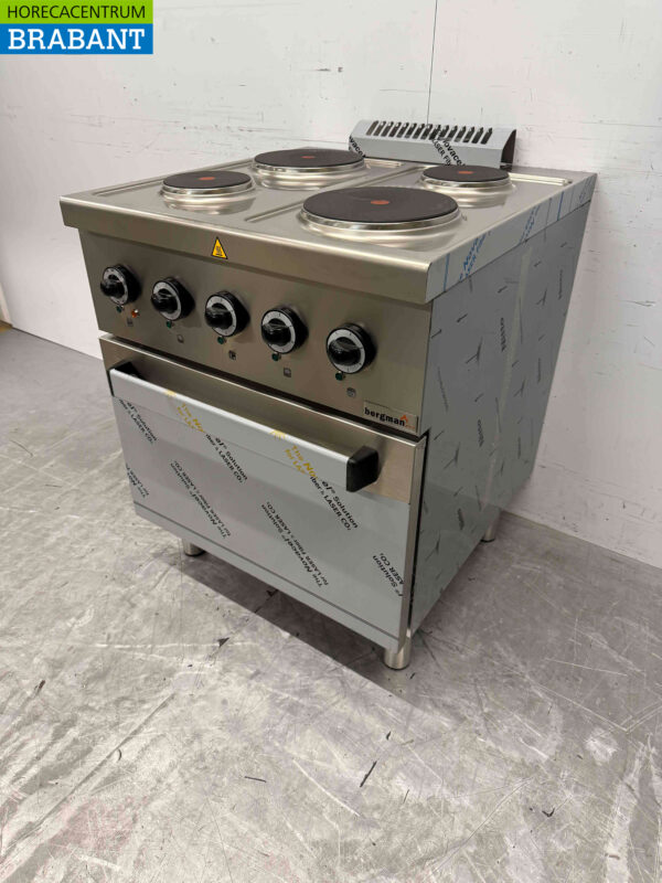 Stainless steel MBM 4 burner electric stove stove with oven 70 cm 400V Horeca - Image 4