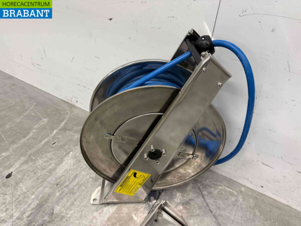 Stainless steel Hose Reel including 10 meter hose and cleaning gun Horeca - Image 4