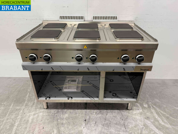 Stainless steel MBM 6 burner electric stove stove with open base 110 cm 400V Horeca