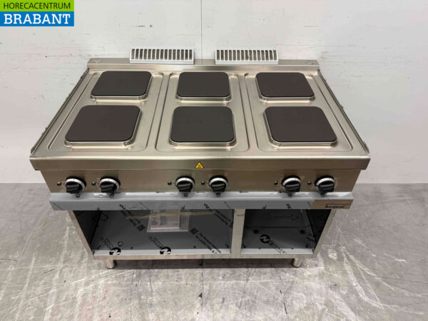 Stainless steel MBM 6 burner electric stove stove with open base 110 cm 400V Horeca - Image 2