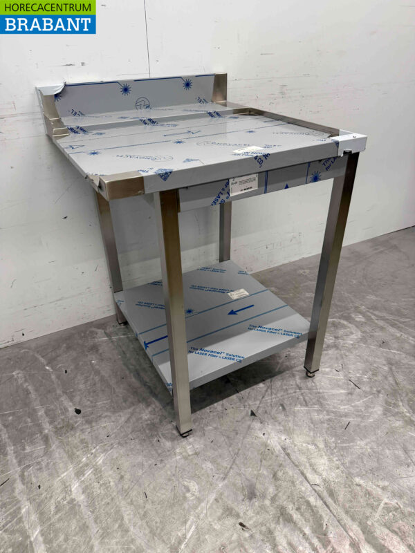 Stainless Steel Drainage Table T.B.V. Slide Through Dishwasher 70 cm Horeca - Image 2