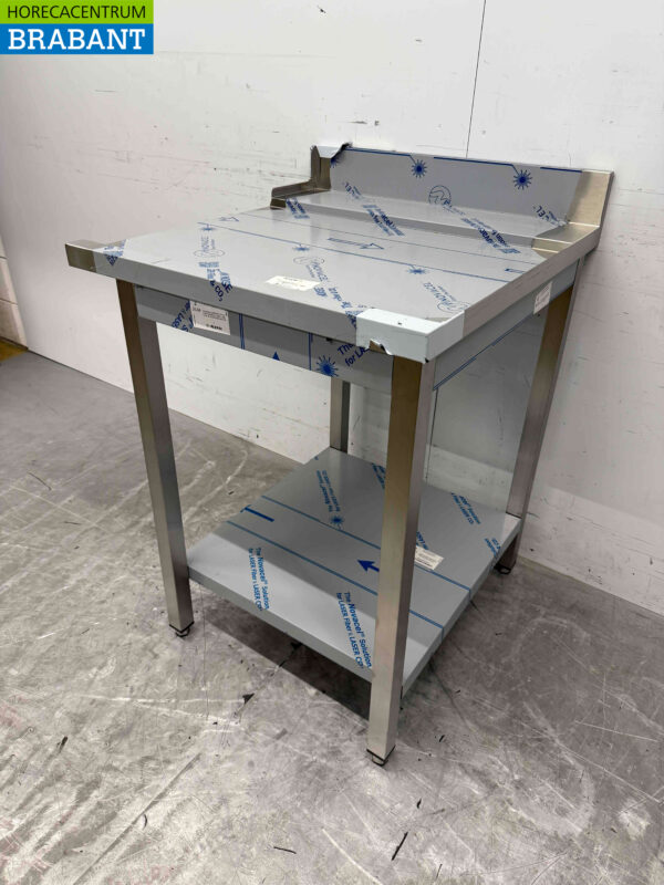 Stainless Steel Drainage Table T.B.V. Slide Through Dishwasher 70 cm Horeca - Image 3