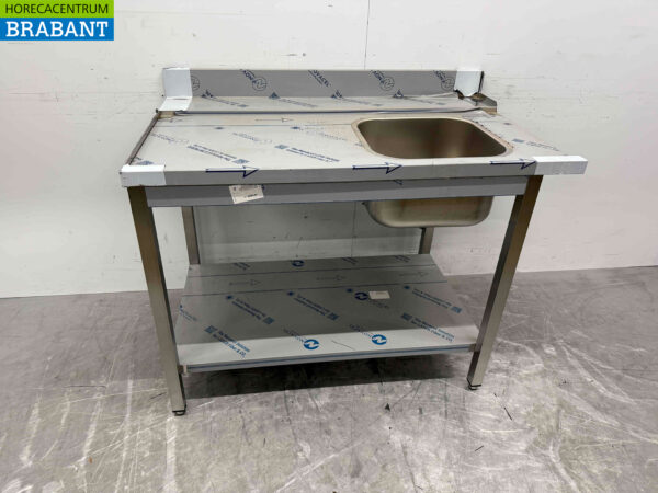 Stainless steel feeding table tbv pass through dishwasher 120 cm Horeca