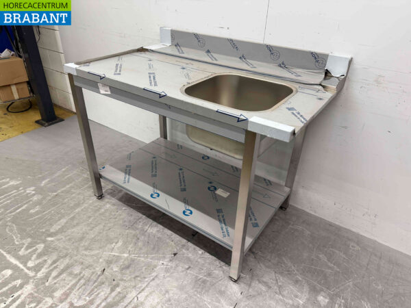 Stainless steel feeding table tbv pass through dishwasher 120 cm Horeca - Image 2