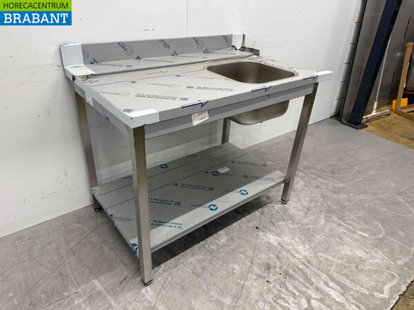 Stainless steel feeding table tbv pass through dishwasher 120 cm Horeca - Image 3