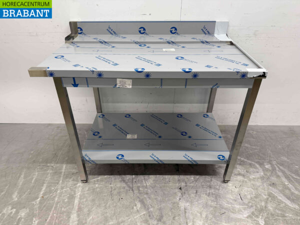 Stainless Steel Drainage Table T.B.V. Slide Through Dishwasher 120 cm Horeca