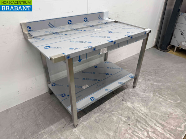 Stainless Steel Drainage Table T.B.V. Slide Through Dishwasher 120 cm Horeca - Image 2