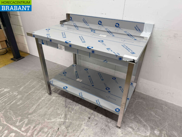 Stainless Steel Drainage Table T.B.V. Slide Through Dishwasher 120 cm Horeca - Image 3