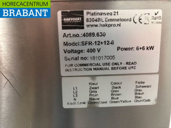 Stainless steel deep fryer 12 liters 400V Horeca - Image 6