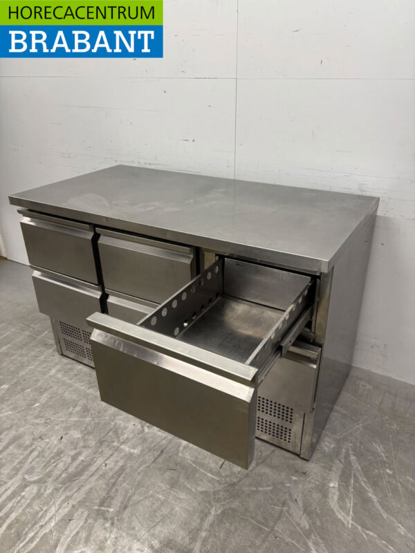 Stainless steel Refrigerated Workbench 6 drawers 137 cm 230V Catering - Image 5