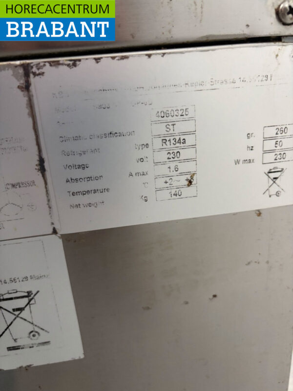 Stainless steel Refrigerated Workbench 6 drawers 137 cm 230V Catering - Image 6