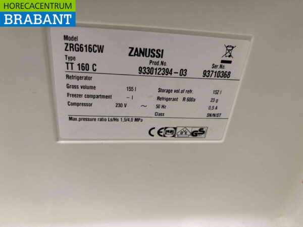 Zanussi Table Top Refrigerator Refrigerator 155 liters 230V Catering - Image 6
