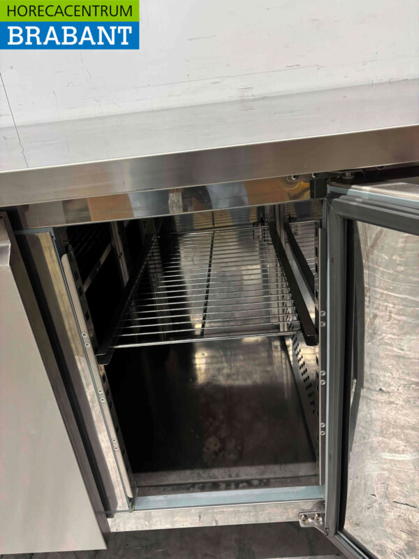 Stainless steel Polar G598 Refrigerated workbench 4 doors 223 cm 230V Catering - Image 6