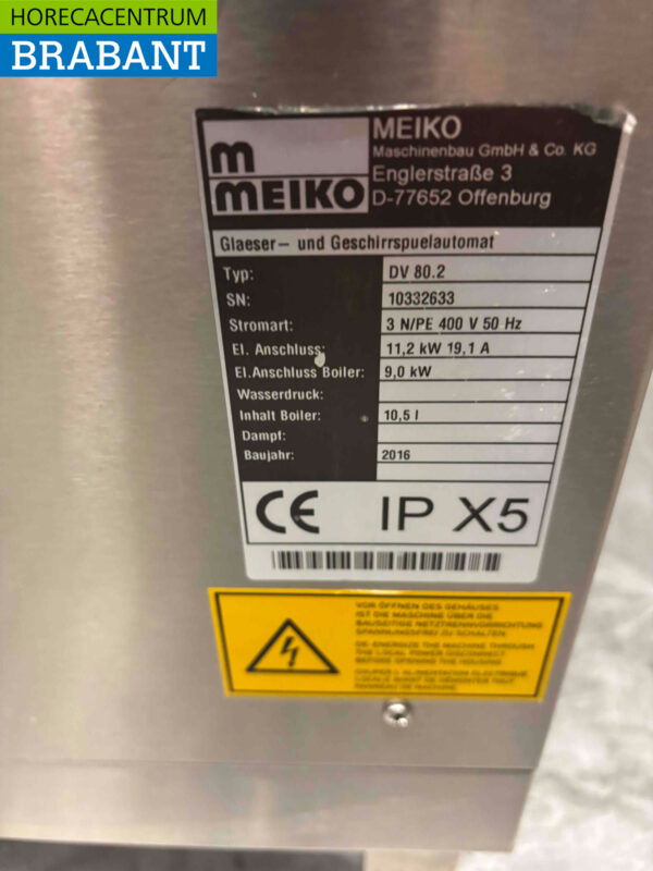 Stainless steel Meiko DV80.2 Sliding dishwasher 400V Catering - Image 6