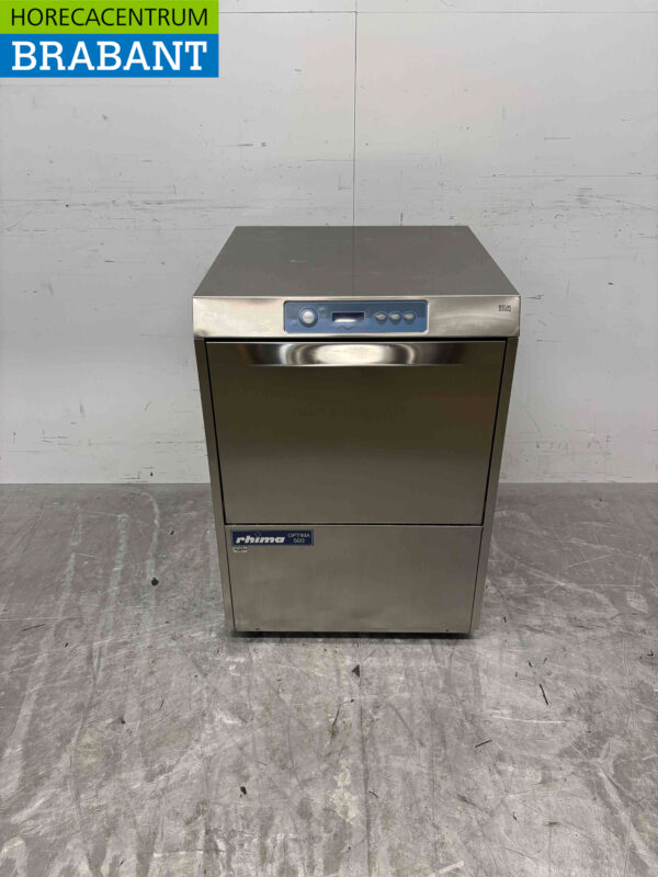 Stainless steel Rhima Optima 500 Dishwasher with waste pump 400V Catering