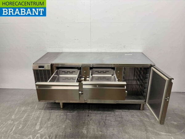 Stainless steel Zanussi Refrigerated Workbench 1 door and 6 drawers 172 cm 230V Horeca - Image 4