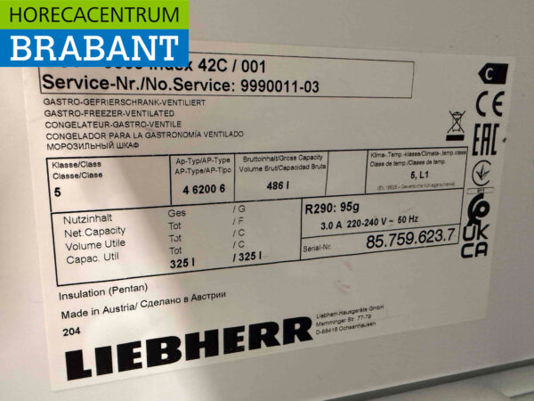 Liebherr Profiline stainless steel Freezer cabinet freezer 486 liters 230V Horeca - Image 5