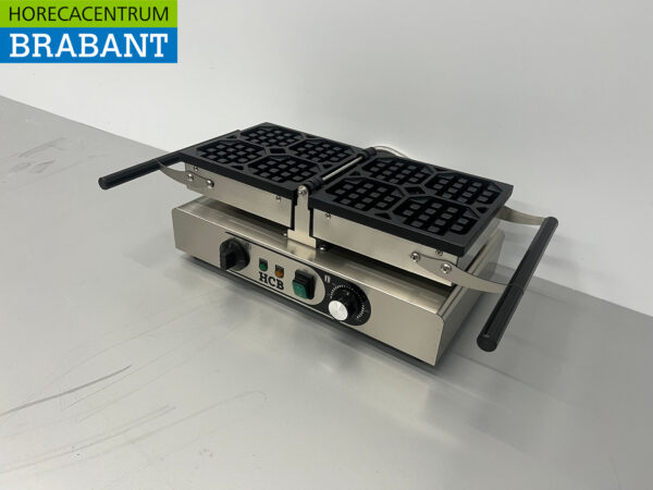 HCB stainless steel tilting waffle iron with timer 230V Catering - Image 2