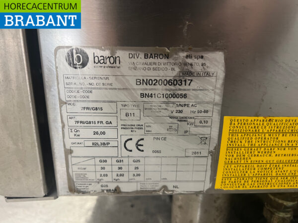 Stainless steel Baron Double Fryer fryer 2 x 15 liter 26 kW Propane Catering - Image 6