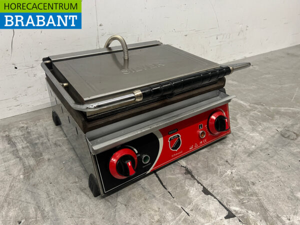 Stainless steel Paninigrill Contact Grill Ribbed 230V Catering - Image 3