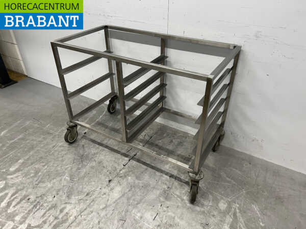 Stainless steel Regal cart for 8 wash crates of 50 x 50 cm Catering - Image 2