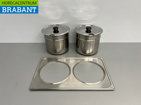 Stainless steel Hotpot insert for Bain Marie 2 x 6 liters Horeca