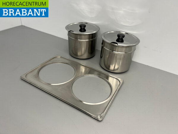 Stainless steel Hotpot insert for Bain Marie 2 x 6 liters Horeca - Image 2