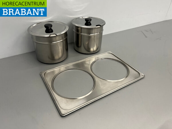 Stainless steel Hotpot insert for Bain Marie 2 x 6 liters Horeca - Image 3