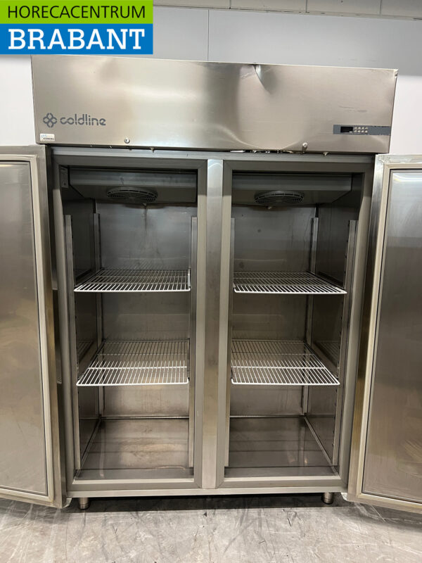 Stainless steel Coldline Double Door Freezer 1400 liters 230V Horeca - Image 4