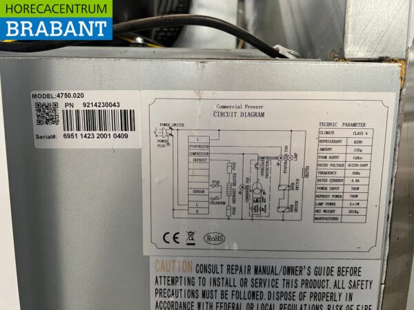 Stainless steel Ecofrost Double Door Freezer 1400 liters 230V Horeca - Image 5