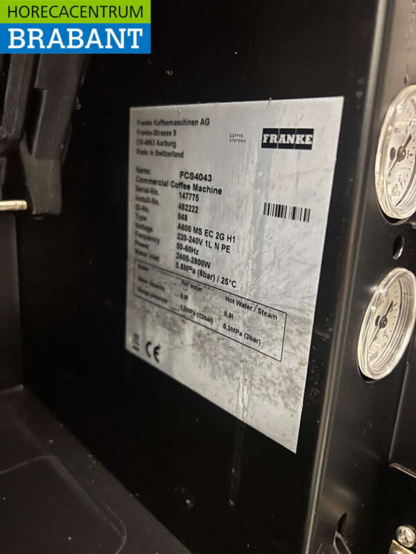 Stainless steel Franke A600 MS EC Fully automatic coffee machine 230V Catering - Image 5