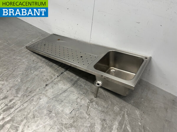 Stainless steel Tray with sink 150 x 50 cm Horeca - Image 2