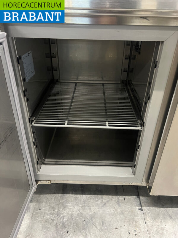 Stainless steel Diamond Refrigerated Workbench 3 doors 202 cm 230V Catering - Image 4