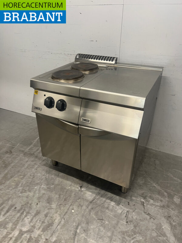 Stainless steel Zanussi 2 burner Electric Stove with work unit 80 cm 400V Horeca - Image 2