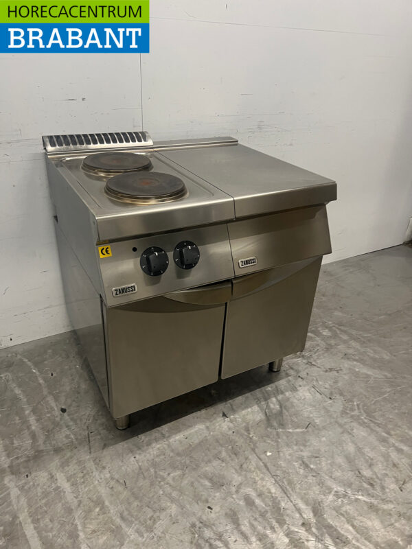 Stainless steel Zanussi 2 burner Electric Stove with work unit 80 cm 400V Horeca - Image 3