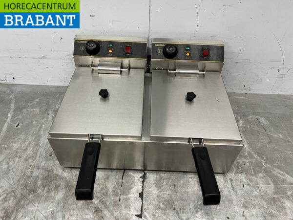 Stainless steel Combisteel Double Fryer 2 x 10 liters 2 x 230V Horeca