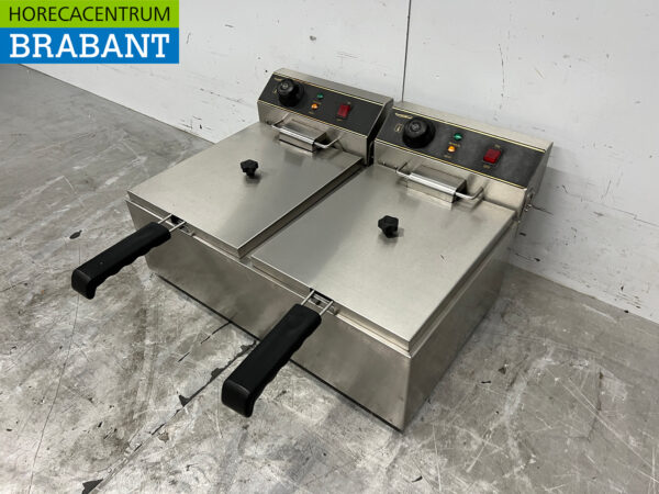 Stainless steel Combisteel Double Fryer 2 x 10 liters 2 x 230V Horeca - Image 2
