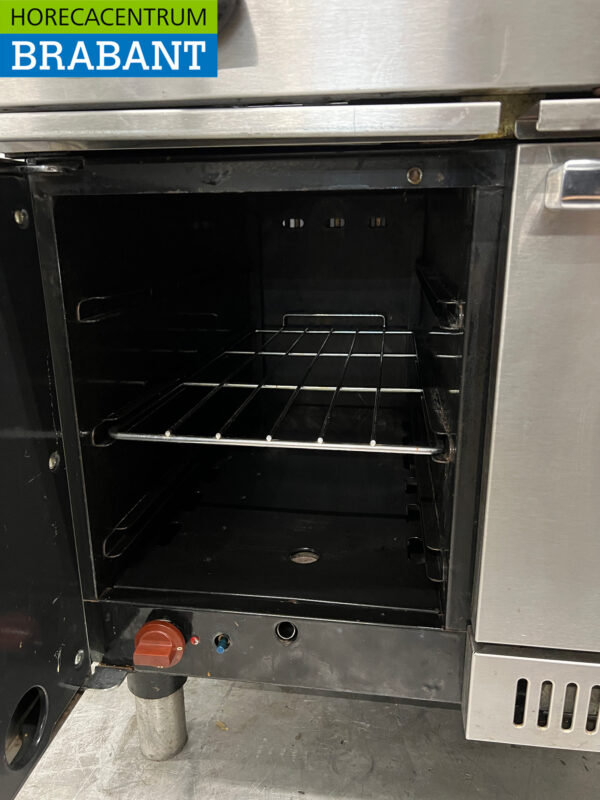 Stainless steel Zanussi 6 burner stove with oven and warming cabinet GAS Horeca - Image 6