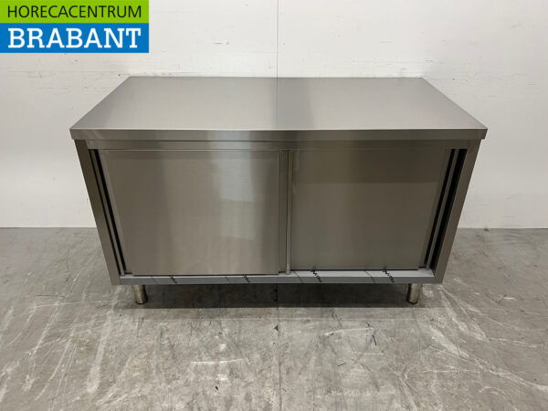 HCB stainless steel Work Cabinet 2 sliding doors Premium-line 140 cm Catering