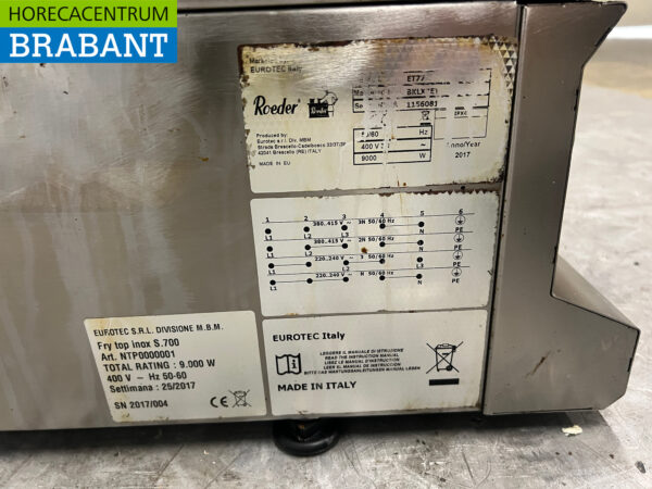 Stainless steel Roeder Pressure stove 70 cm 400V Horeca - Image 5