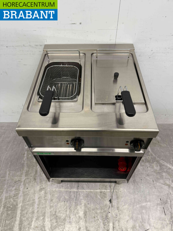 Stainless steel Giga Double Fryer 2 x 8 liters 400V Catering - Image 4