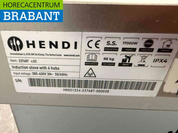 Stainless steel Hendi Induction stove hob 4 burners 17 kW 400V Horeca - Image 5