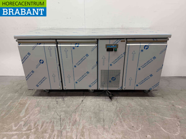 Stainless steel Polar UA072 Refrigerated workbench 3 doors 178,5 cm 230V Horeca